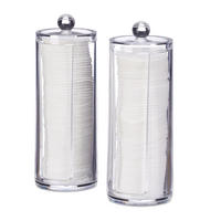 2XWATTEPADHALTER - Transparent, Kunststoff (7/20/7cm) - Relaxdays