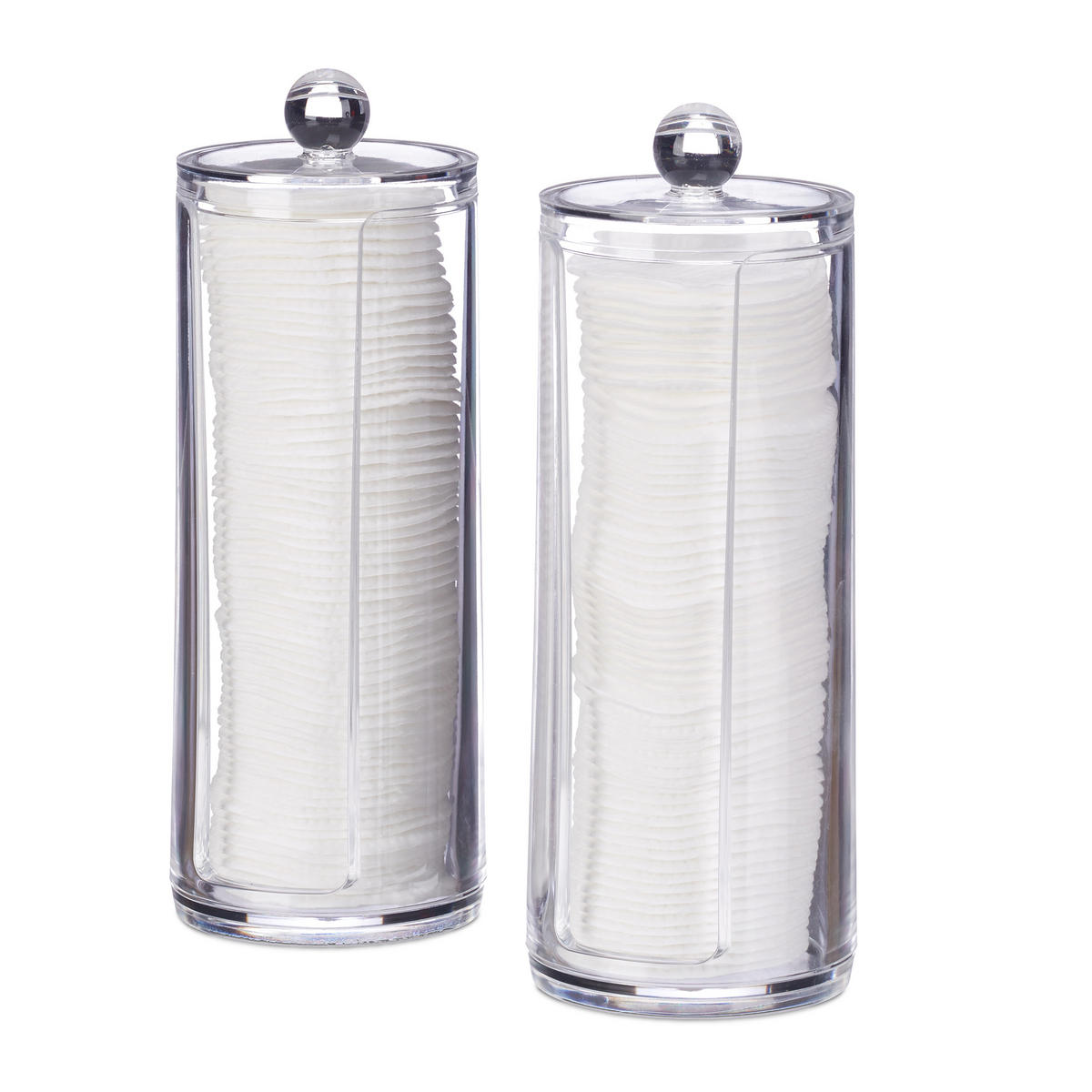 2XWATTEPADHALTER - Transparent, Kunststoff (7/20/7cm) - Relaxdays