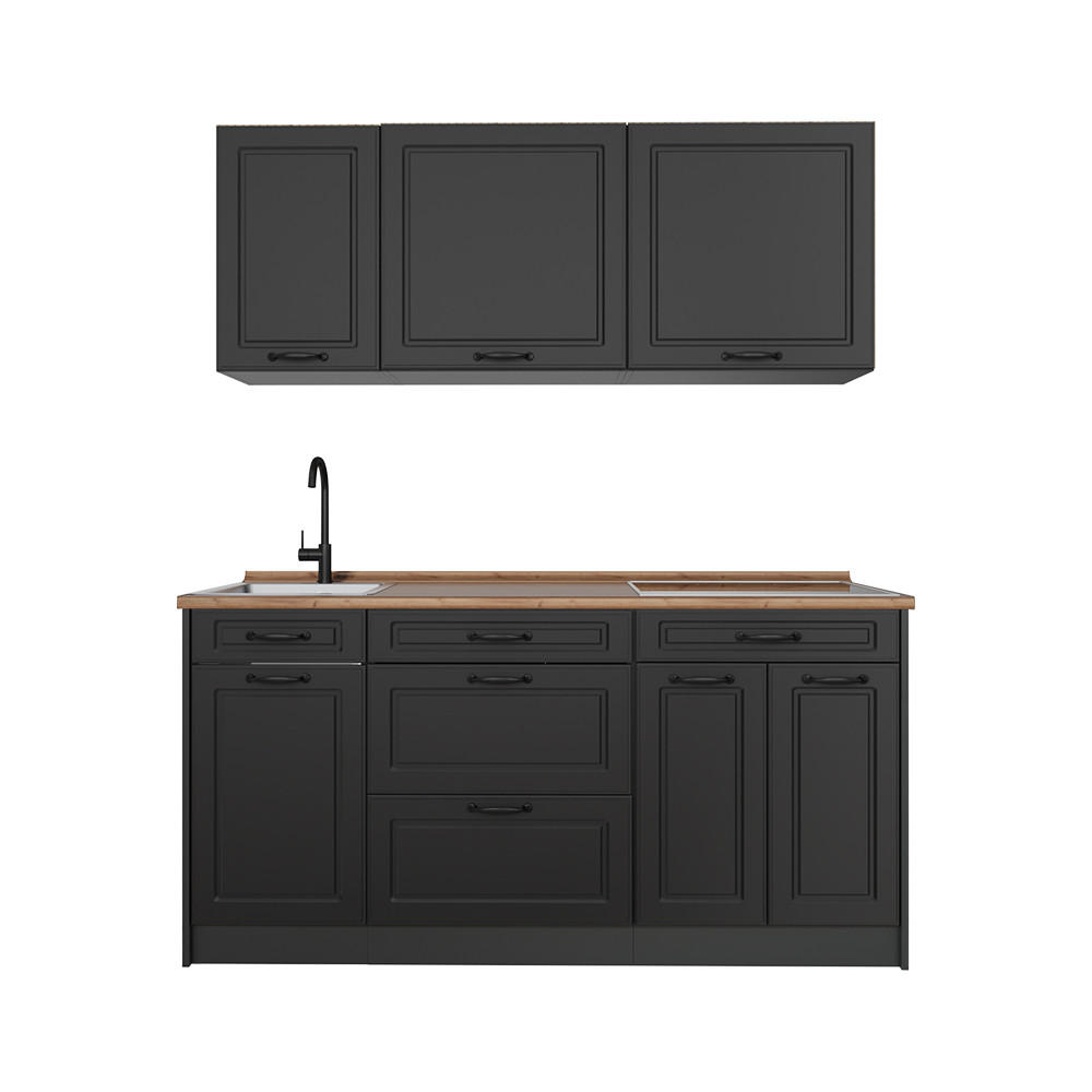 Vicco Singleküche Anthrazit, Anthrazit 160x81.6x60 cm