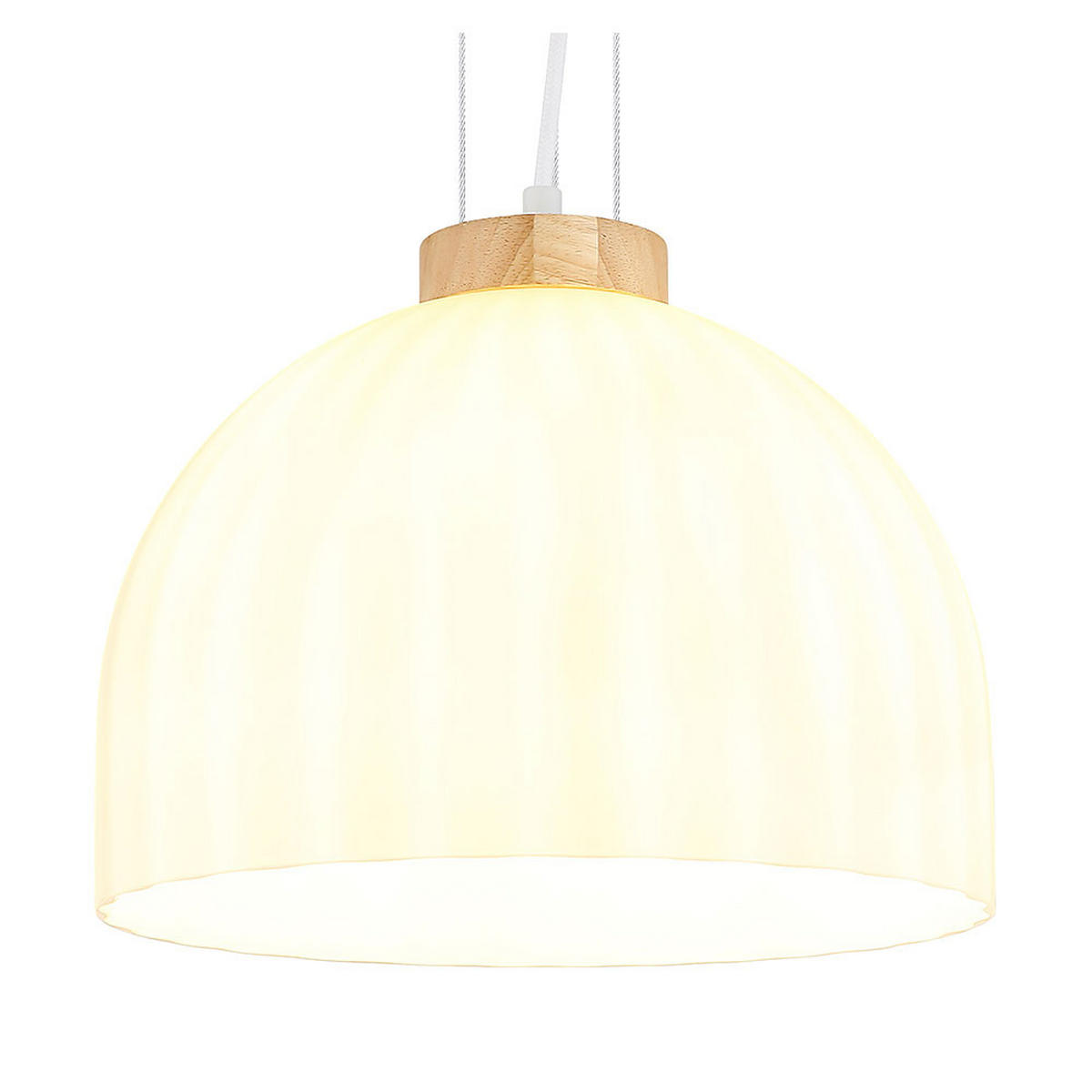 LED HÄNGELEUCHTE SWANSON METALL, GLAS WEISS, HÖHENVERSTELLBAR - Weiß, Holz (30/30/120cm) - Globo Lighting