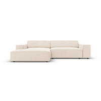 MODULARES-ECKSOFA links Jodie aus Samt leichtes beige 3 Sitzplätze - Beige, Textil (166/224cm) - Micadoni