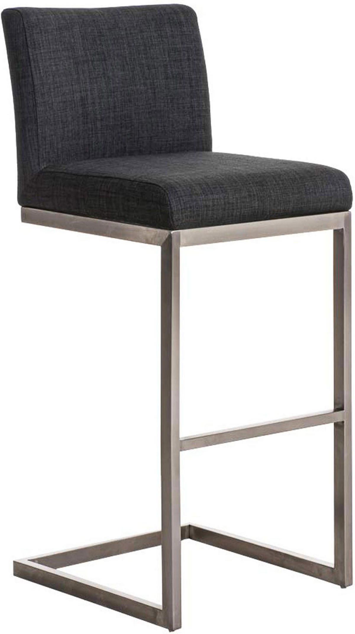 BARHOCKER Stoff Dunkelgrau - Chromfarben/Dunkelgrau, Textil/Metall (42/104/48cm) - CLP