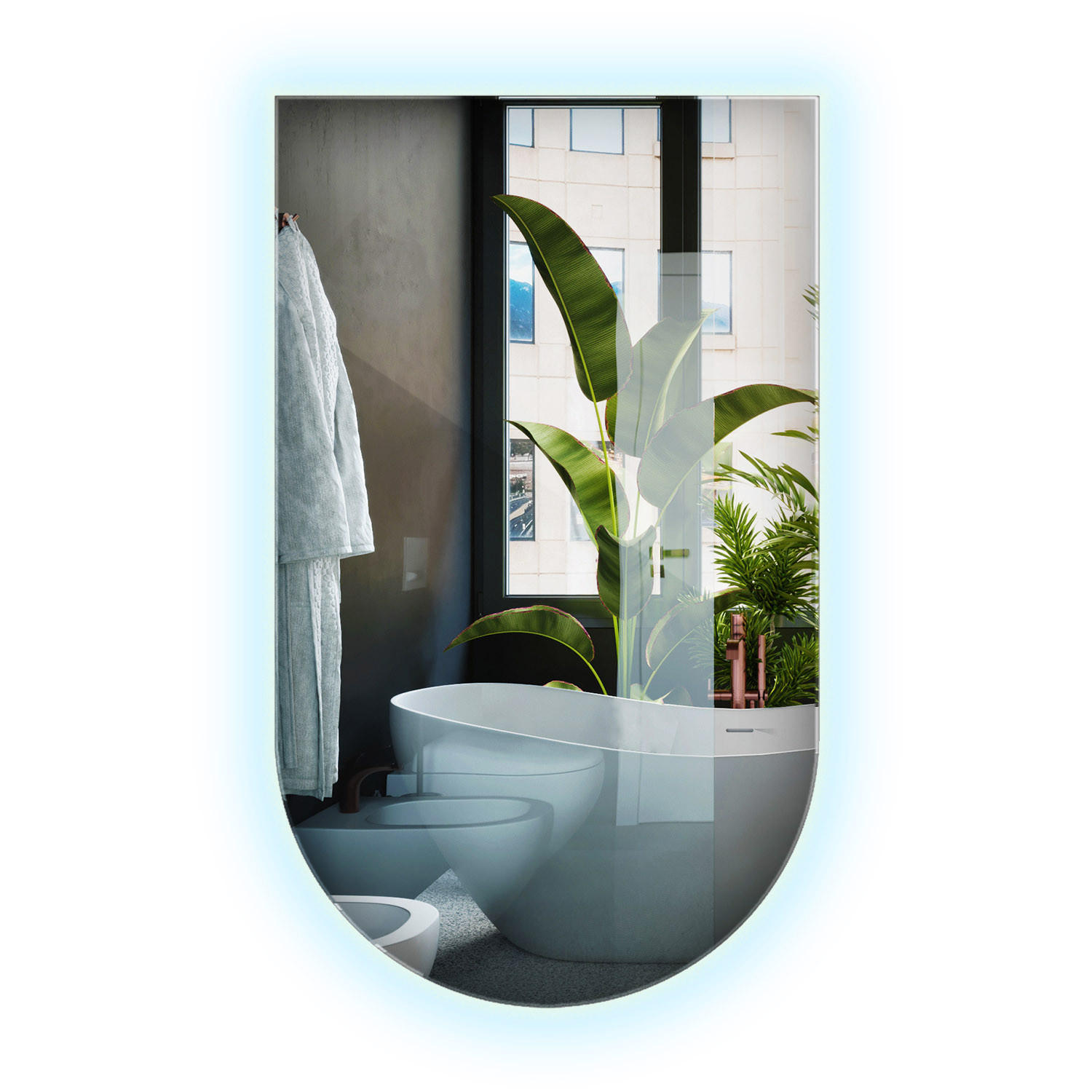 LED SPIEGEL 45x80 cm Kaltweiß 6500K - Transparent, Glas (45/80/0.4cm) - Wallfluent