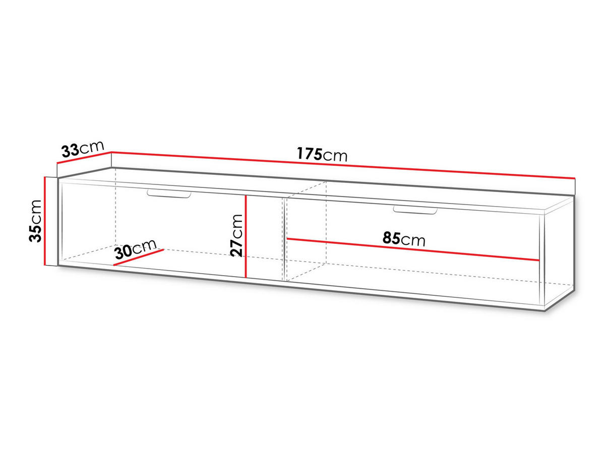TV-LOWBOARD Senna 175 - Goldfarben/Weiß, Holzwerkstoff/Metall (175/35/33cm) - MIRJAN24