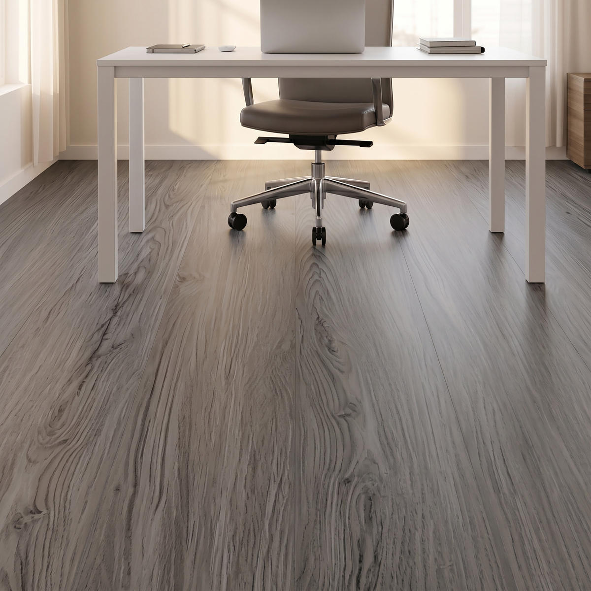 VINYLBODEN Eiche grau 36er-Set selbstklebend - Grau, Kunststoff (91.4/15.2/0.2cm) - Relaxdays
