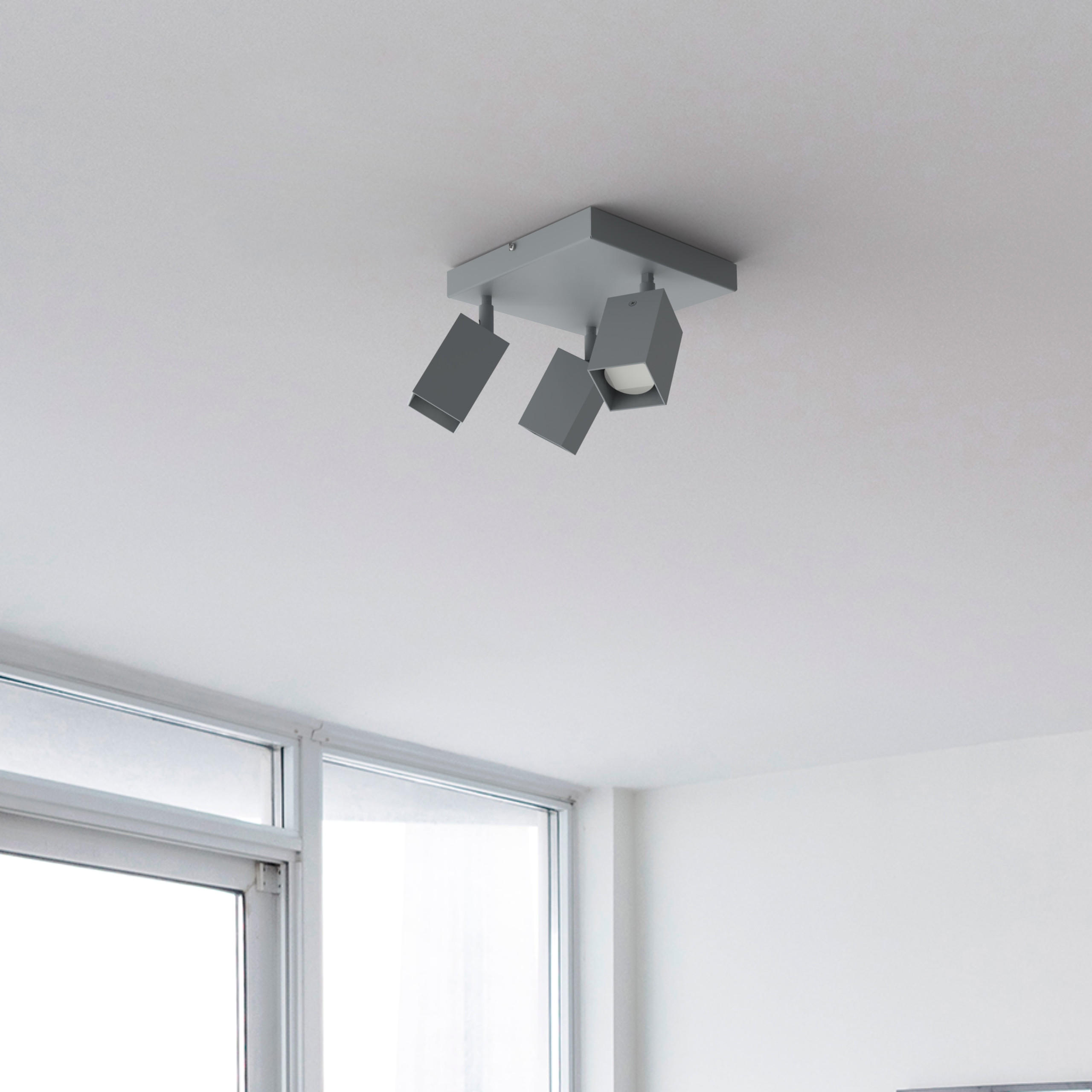 DECKENLEUCHTE - Grau, Metall (25/25/18cm) - Lumicom