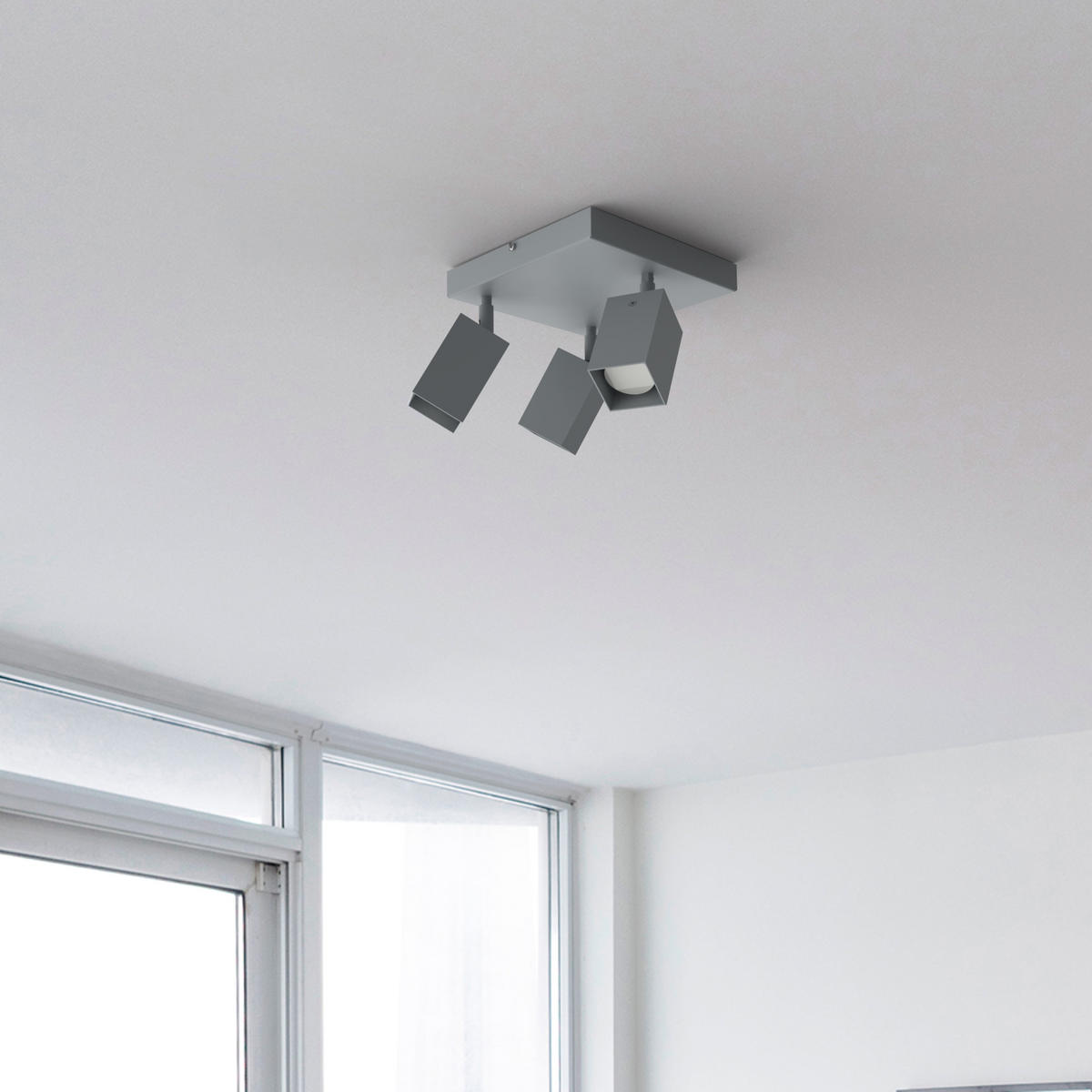 DECKENLEUCHTE - Grau, Metall (25/25/18cm) - Lumicom