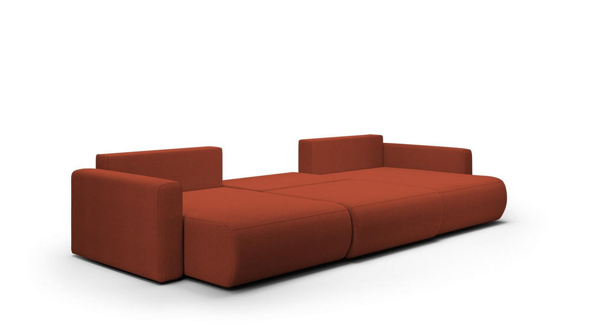 WOHNLANDSCHAFT Chaira Mit Schlaffunktion - Rotbraun, Holzwerkstoff/Textil (340/85/149cm) - Fun Möbel
