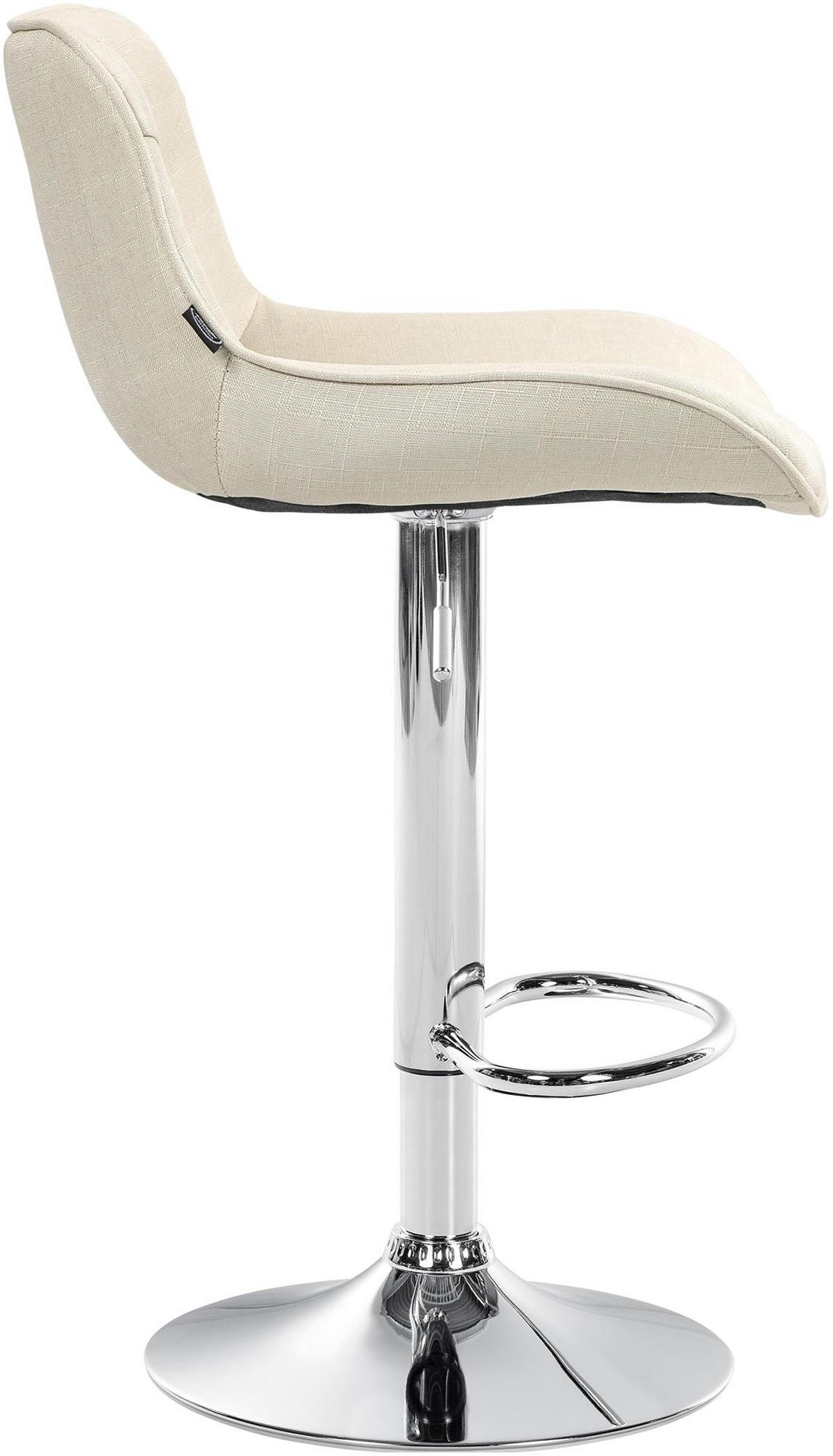 BARHOCKER 2er Set Stoff creme - Chromfarben/Creme, Textil/Metall (49/85/51cm) - CLP