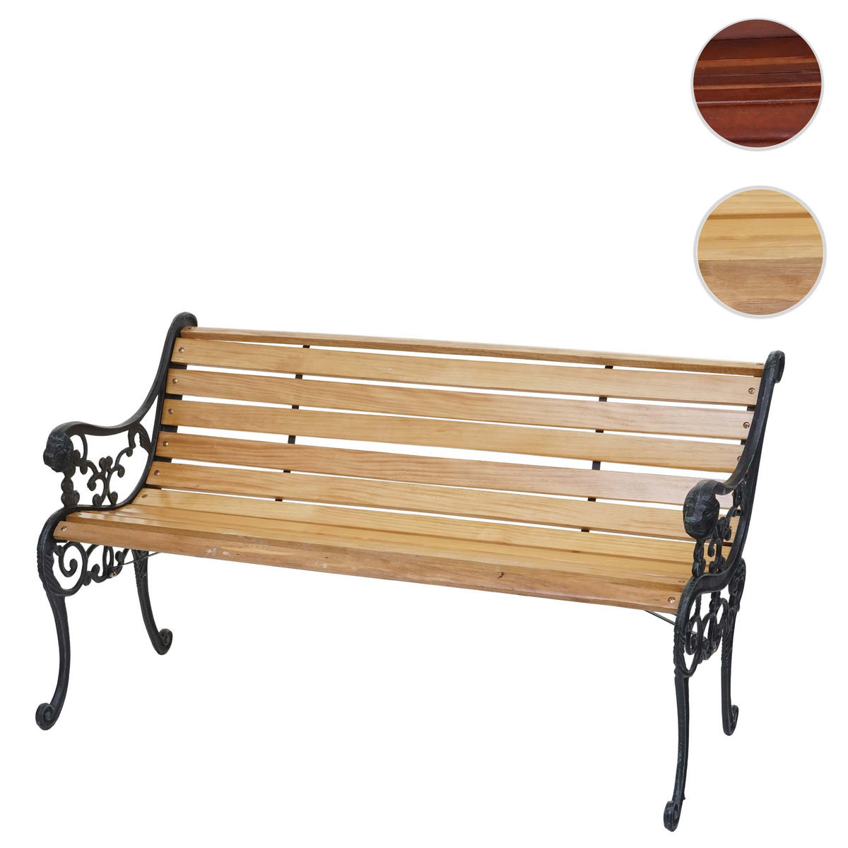 GARTENBANK 2-SITZER Schwarz, Braun - Schwarz/Braun, Holz (125/72/37cm) - MCW
