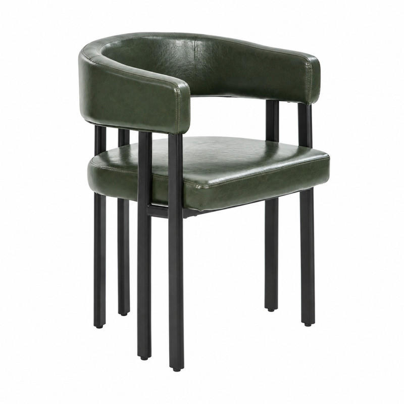 ESSSTUHL mit Armlehnen Imitatleder Grün - Grün, Metall (54/78/60cm) - Meubliv