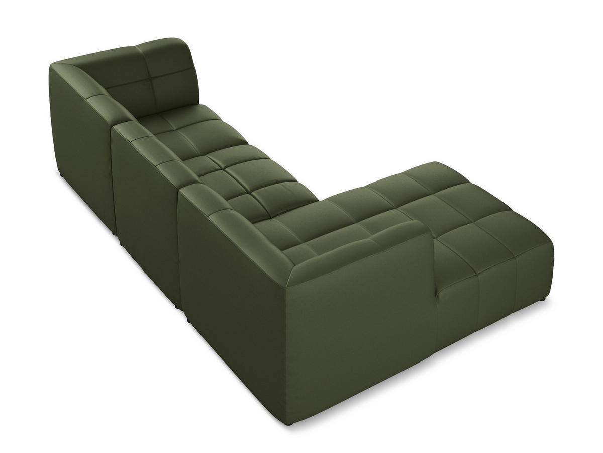 ECKSOFA Links Kunstleder Grün - Schwarz/Grün, Holzwerkstoff/Kunststoff (266/175cm) - Makamii