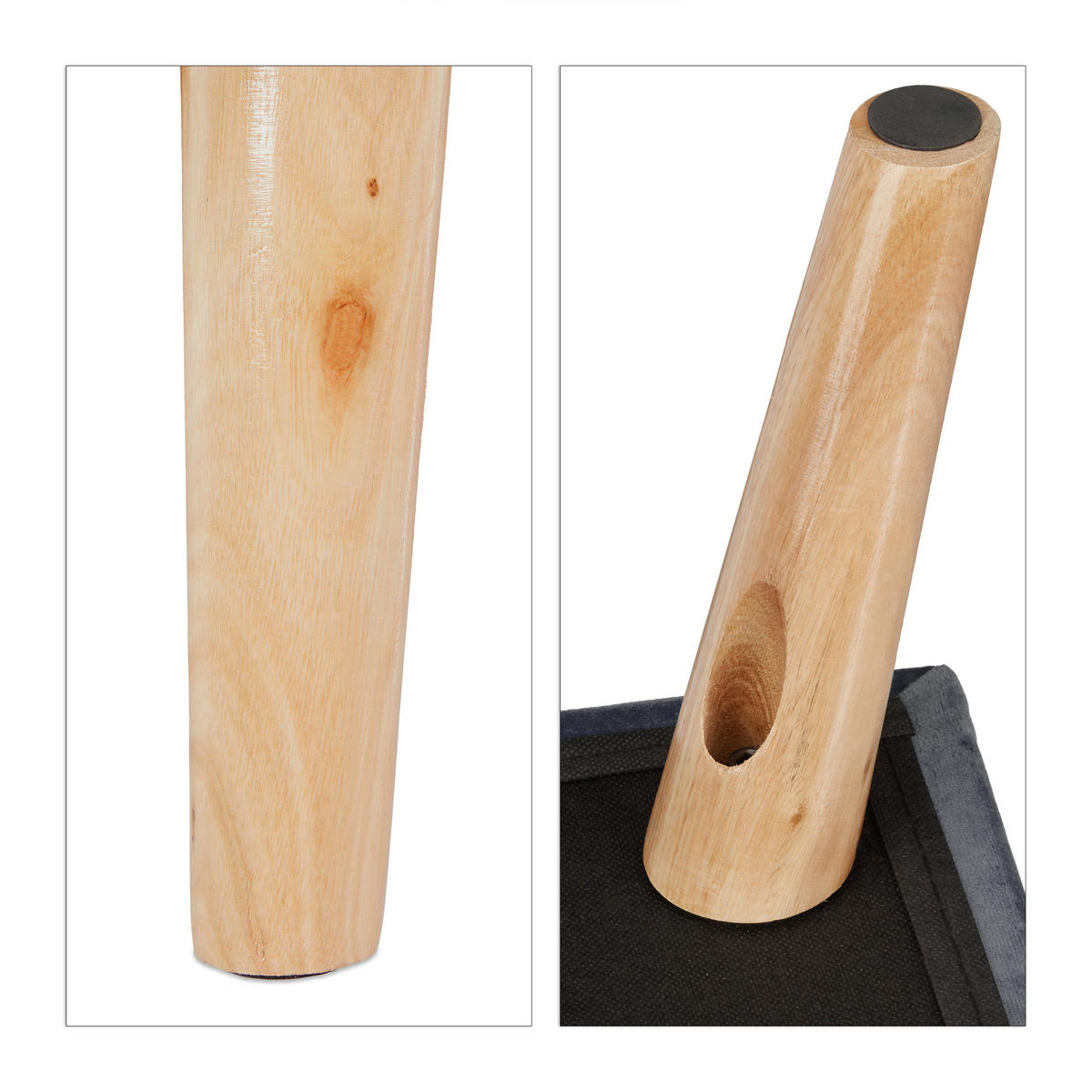 SAMTHOCKER - Anthrazit, Holz/Holzwerkstoff (40/40/40cm) - Relaxdays