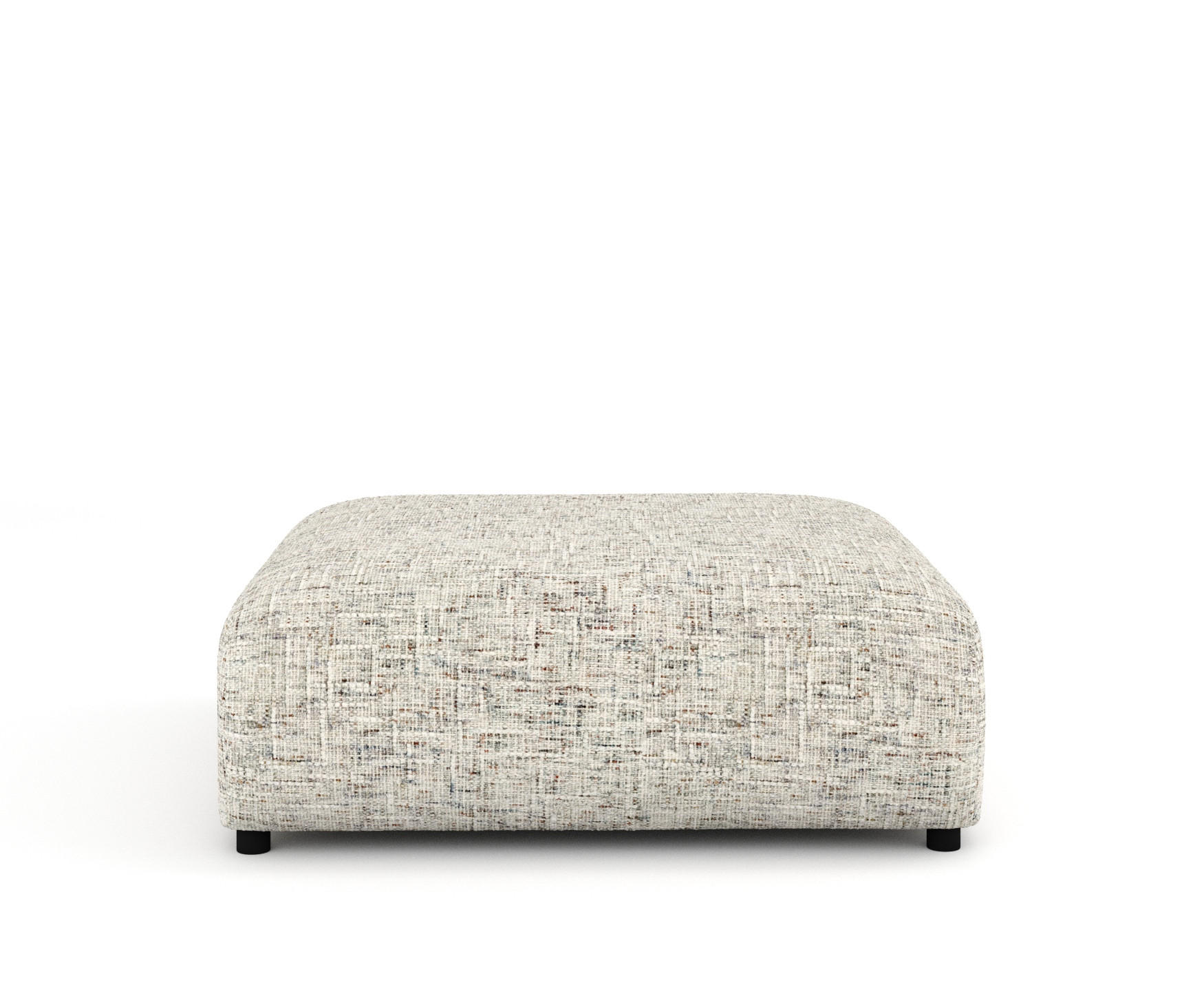 POUF L Zanzibar Beige Webstoff - Beige/Schwarz, Holz/Holzwerkstoff (110/37/110cm) - Maison de Reve