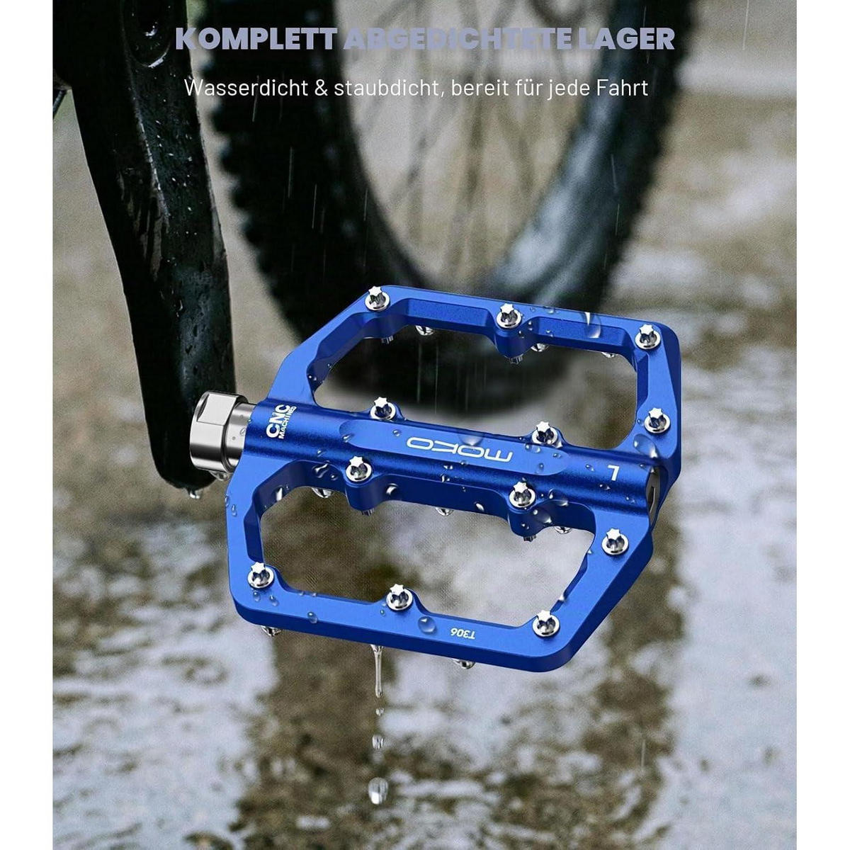 FAHRRADPEDALE Aluminium Blau - Blau, Metall (9.5/1/10cm)