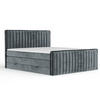 BOXSPRINGBETT Nocturne Blau Grau 180/200 cm - Blaugrau/Schwarz, Holz/Holzwerkstoff (180/200cm) - Maison de Reve