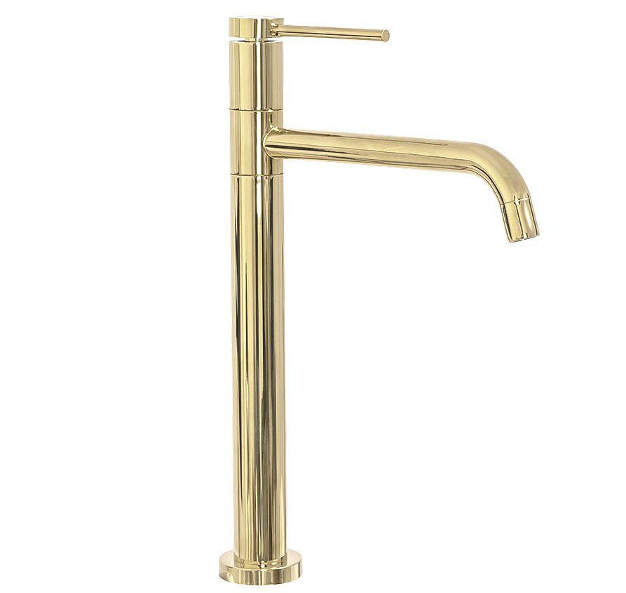 WASCHBECKENARMATUR Rea Lugano Slim Gold High - Goldfarben, Metall (5/34/23cm) - REA