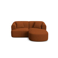 MODULARES-ECKSOFA rechts Campi aus strukturiertem Stoff ziegelrot 3 Sitzplätze - Orange, Textil (156/180cm) - Cosmopolitan Design