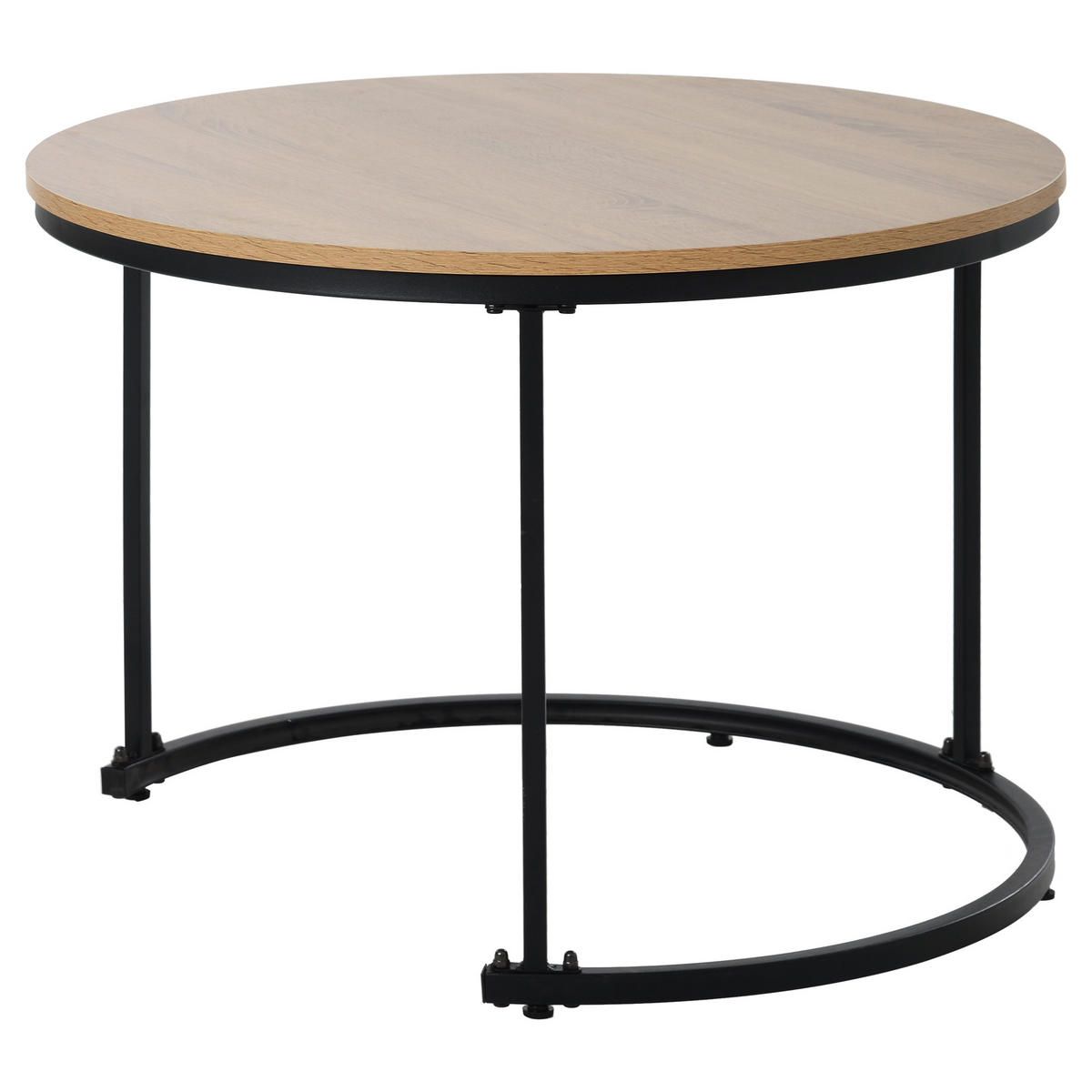 COUCHTISCH Set 50/70,5 cm mit 2 runden Tischen in Eiche - Naturfarben, Holzwerkstoff (70.5/70.5/50cm) - OKWISH