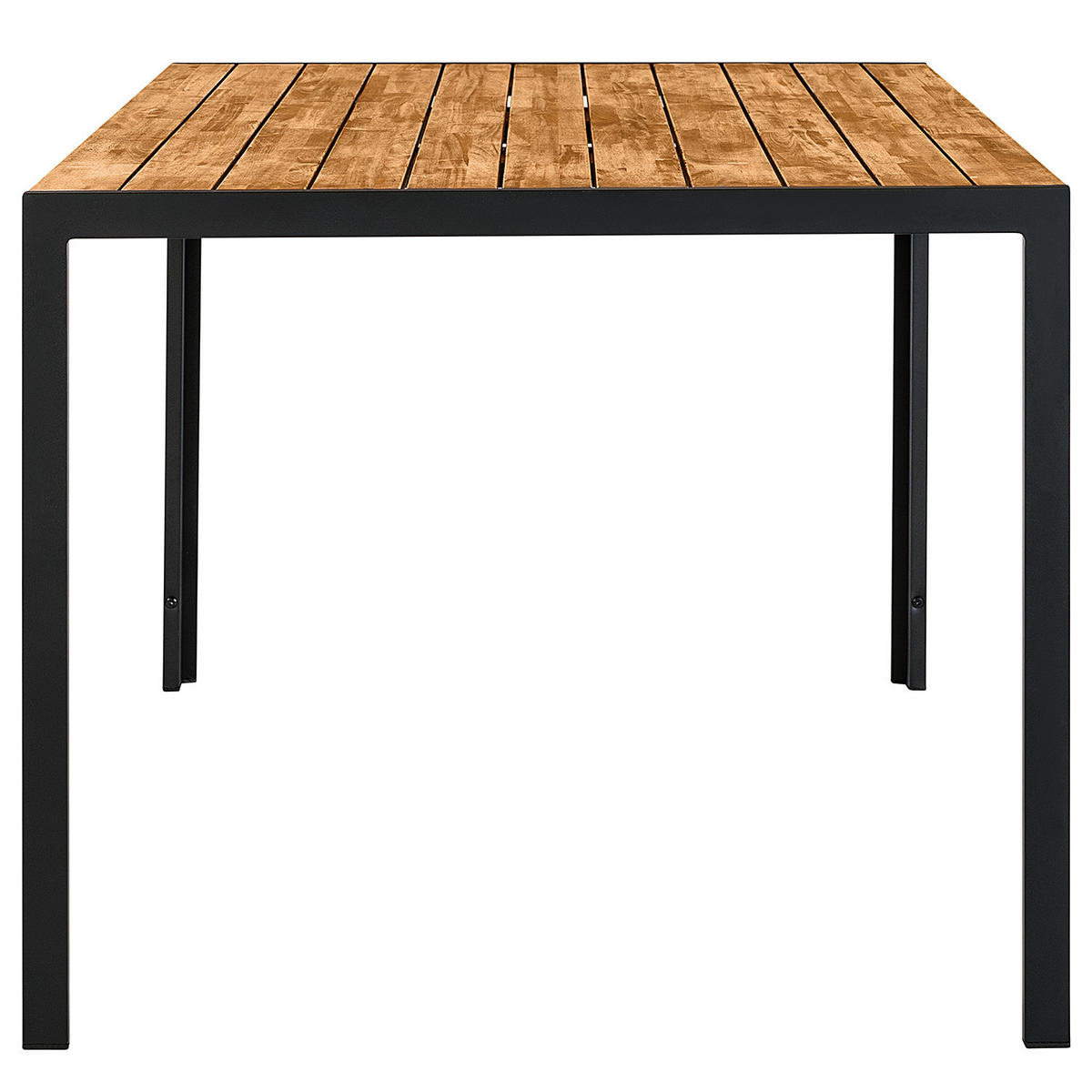 GARTENTISCH - Akazie massiv / Aluminium - Schwarz/Braun, Holz (90/150/73cm) - home24