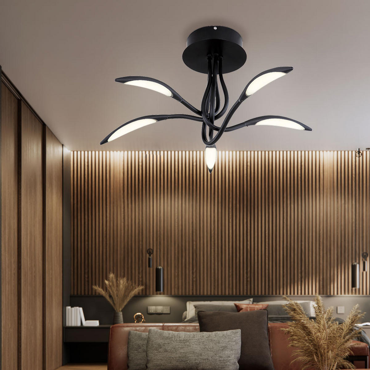 LED DECKENLEUCHTE KAELA Schwarz - Schwarz, Metall (68/68/33cm) - Globo Lighting