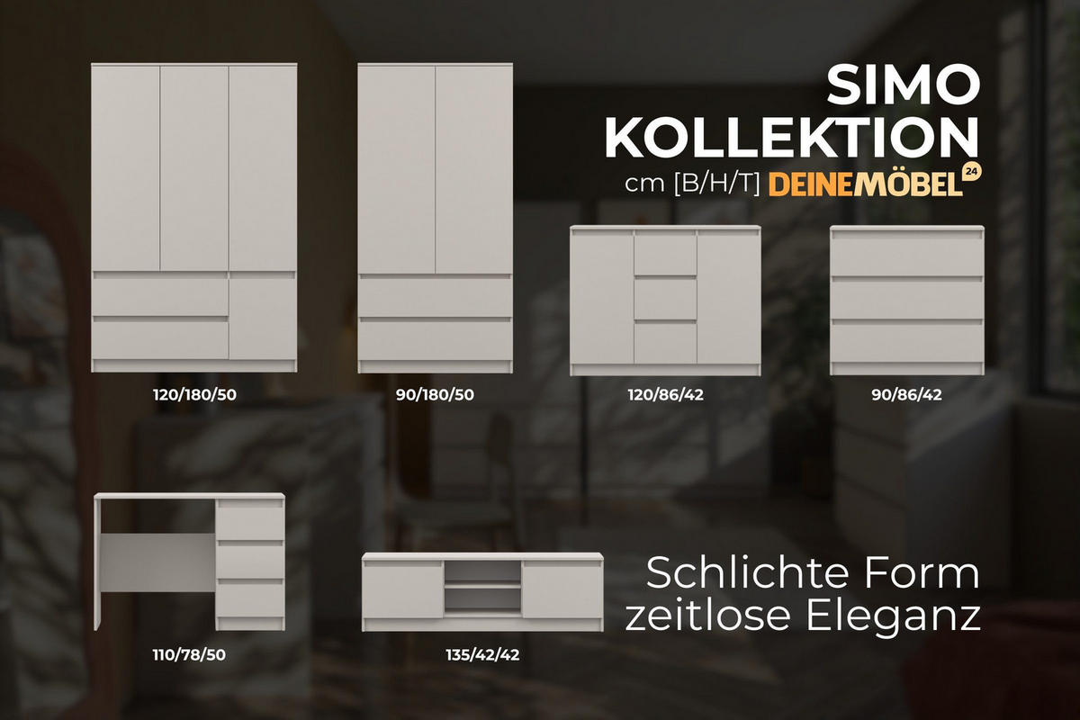 JUGENDZIMMER-SET SIMO A 3-teilig in Kaschmir - Kaschmir, Holzwerkstoff (320/180/50cm) - Deine Möbel 24