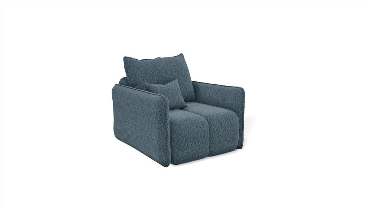 SOFASET Morgano 3-2-1 - Blau, Holzwerkstoff/Textil (216/86/102cm) - Fun Möbel