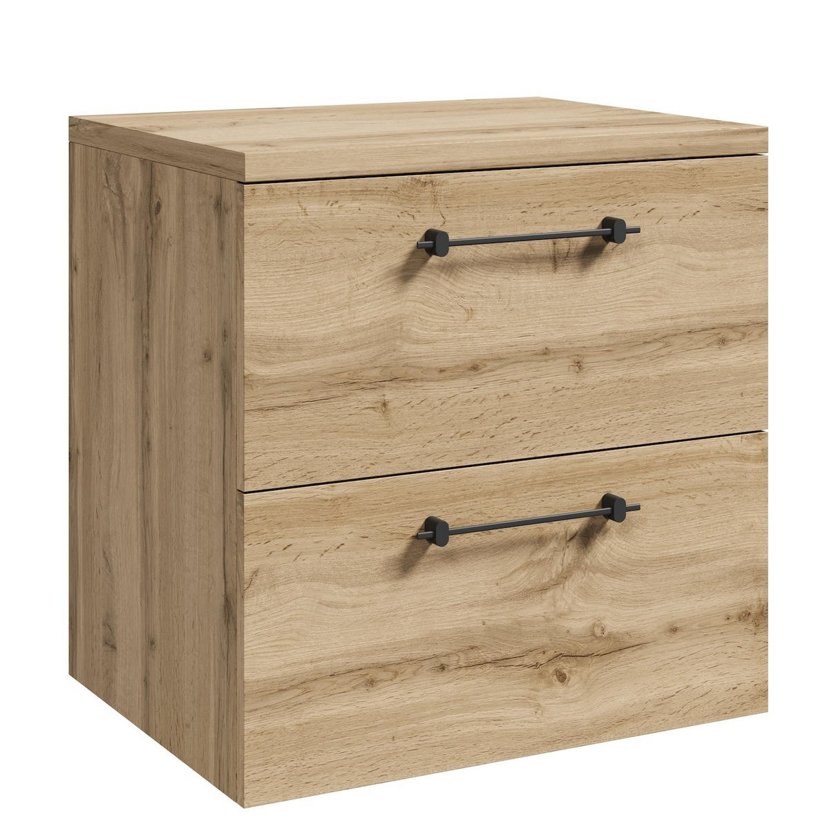 WASCHBECKENUNTERSCHRANK Muro 2 Schubladen Eiche - 60 x 45 x 61 cm - Eichefarben, Holz (60/61/45cm) - Badplaats