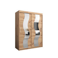 SCHWEBETÜRENSCHRANK 200/150/62 2-türig - Silberfarben/Eiche Artisan, Holz/Kunststoff (150/200/62cm) - Abiks Möbel