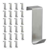 24XTÜRHAKEN - Silberfarben, Metall (2.5/7/5cm) - Relaxdays