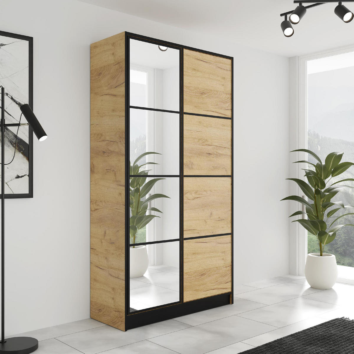 KLEIDERSCHRANK EDEN 2-Türen v2 - 105x205x39 cm - Eiche Craft Gold - Honigeiche, Holzwerkstoff (105/205/39cm) - Kier Furniture