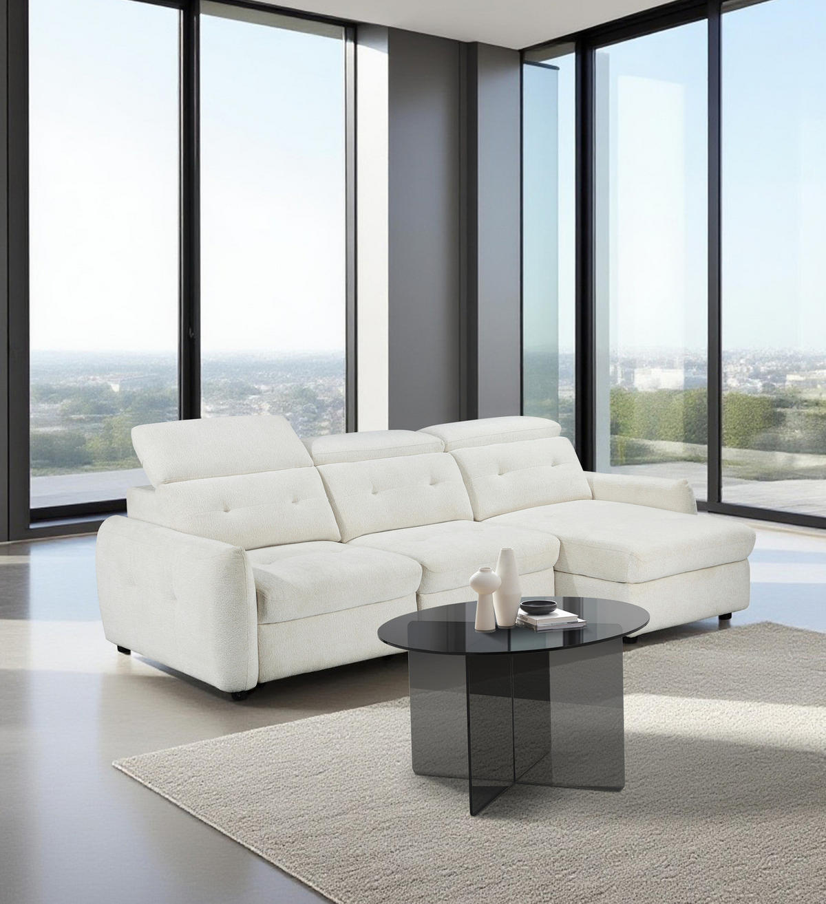 COUCHTISCH - rund - Farbglas - Grau, Glas (65/65/40cm) - home24