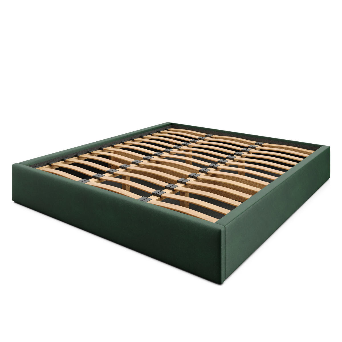 POLSTERBETT 180x200cm Bett mit Stauraum Lattenrost Flaschengrün - Dunkelgrün, Holz/Holzwerkstoff (180/200cm) - Muralo