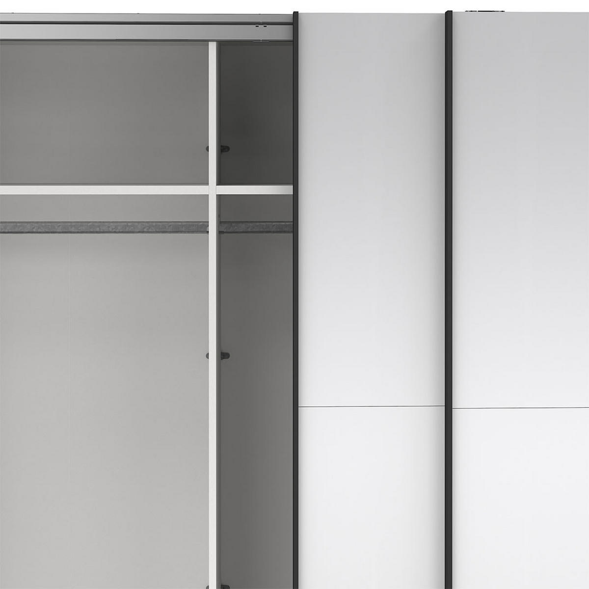 SCHIEBETÜRENSCHRANK, Como, Schwarz, Holzwerkstoff, 244 x 67 x 221 cm - Schwarz, Holzwerkstoff (244/221/67cm) - ebuy24