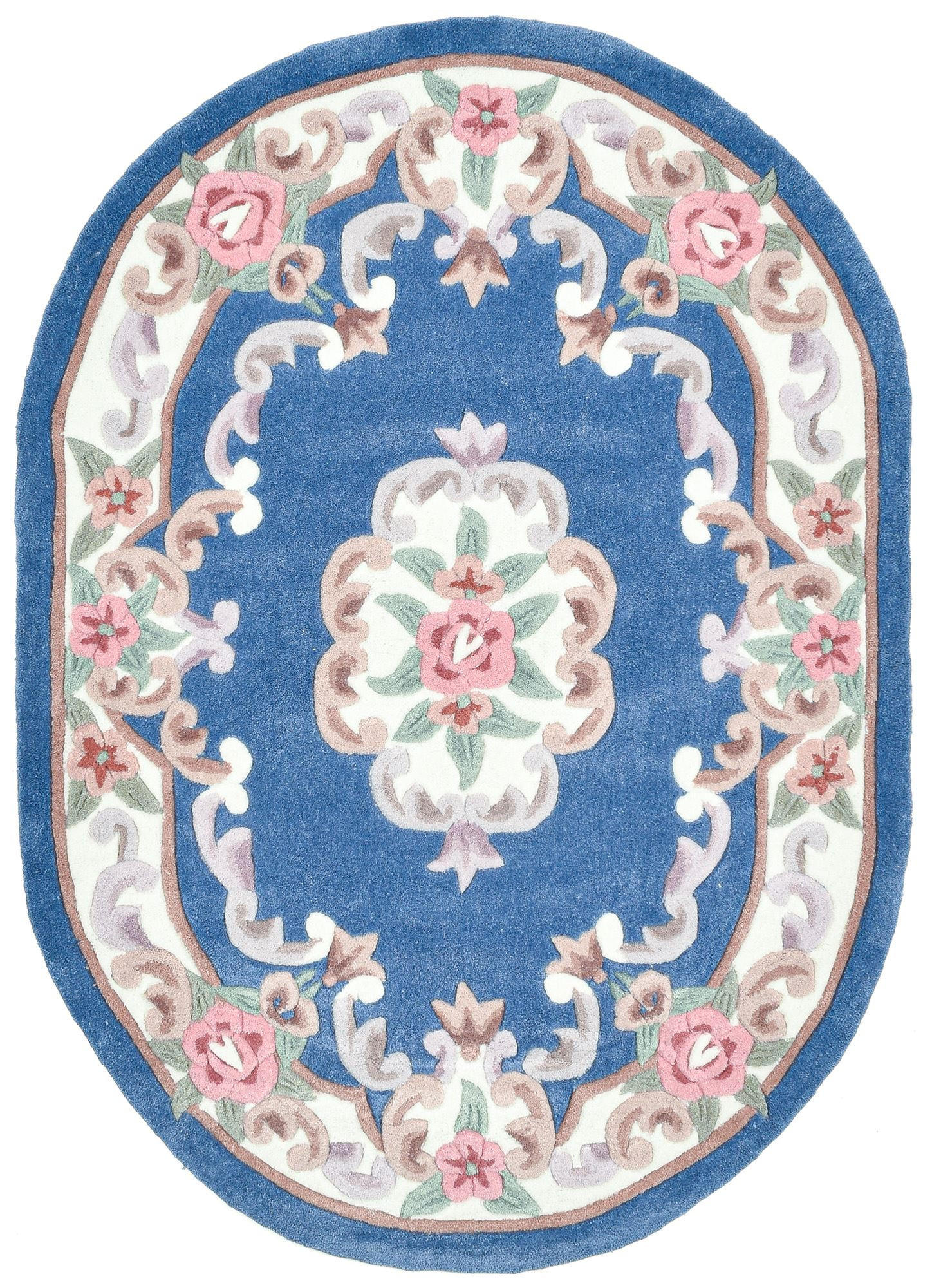 Theko Handtuftteppich Blau 190x290 cm