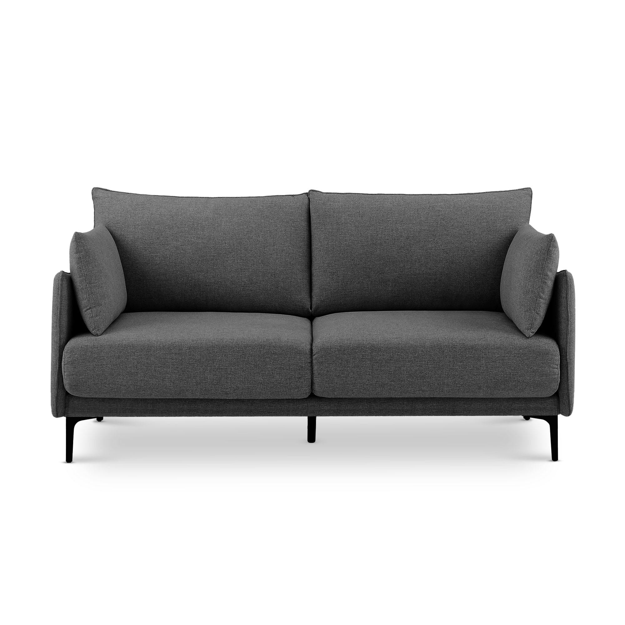 SOFA 2-Sitzer Sasha industrielles aus dunkelgrauem Stoff - Dunkelgrau/Schwarz, Holzwerkstoff/Textil (173/86/85cm) - Sicaan