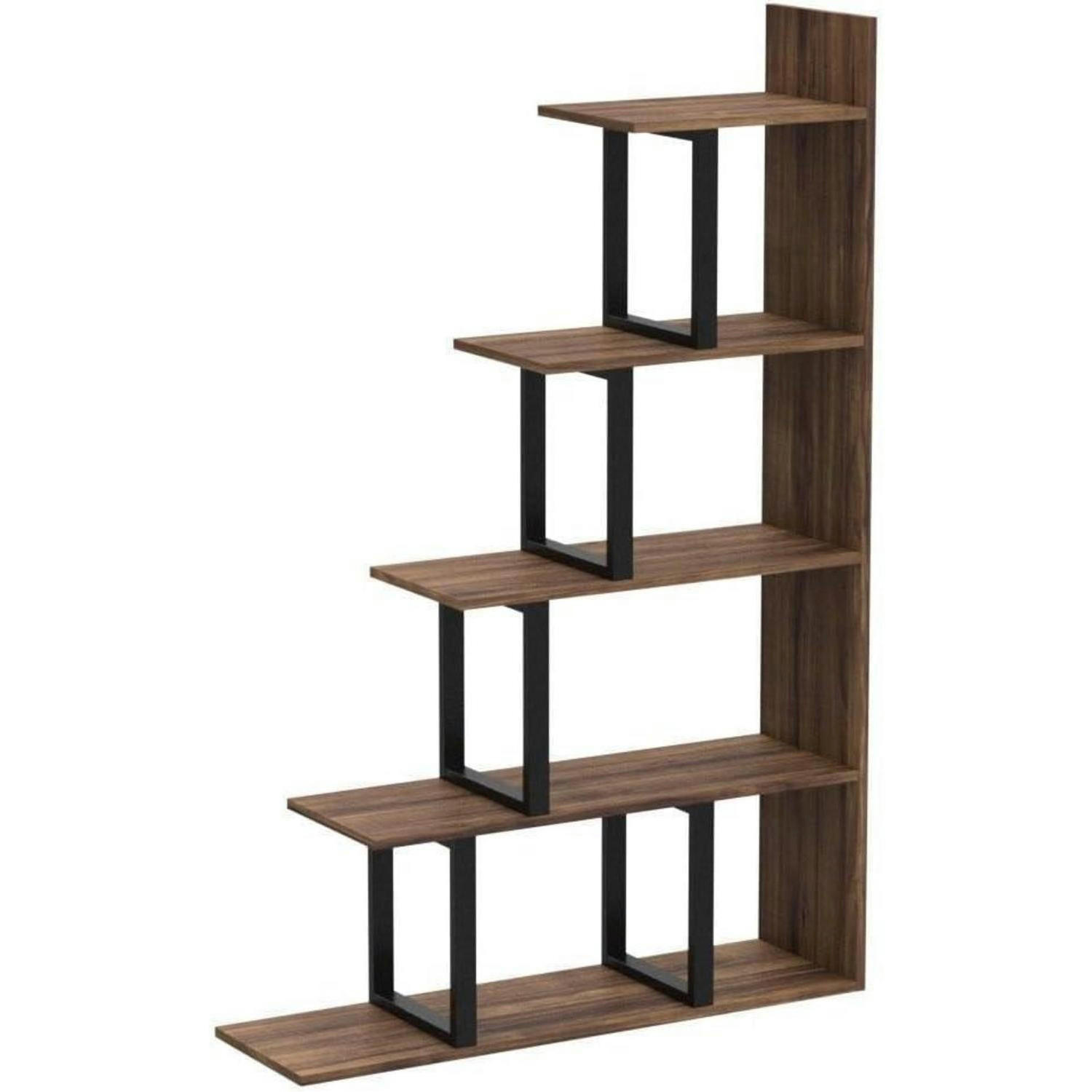 BÜCHERREGAL L-Form Braun Schwarz 102 x 30 x 160 cm - Braun, Holzwerkstoff (102/160/30cm)