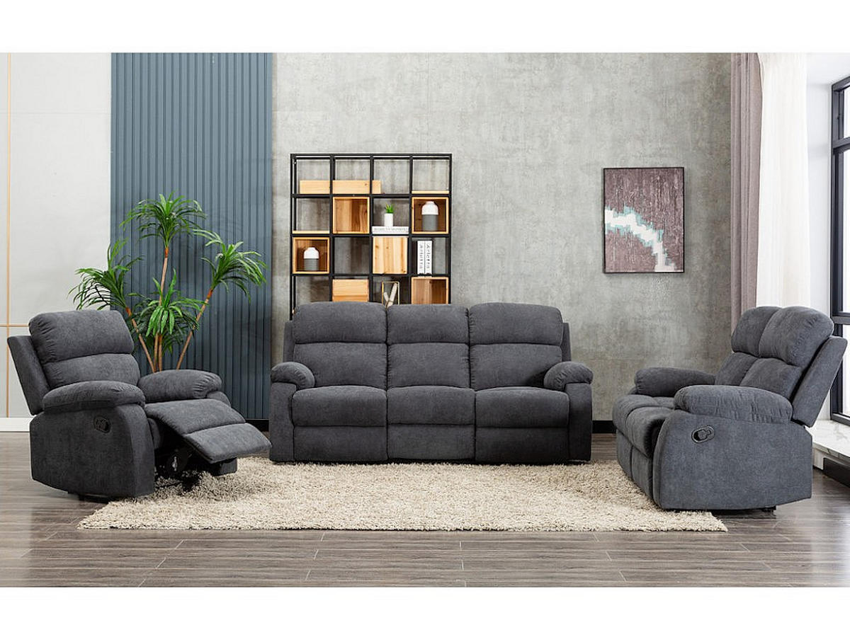 RELAXSESSEL Fernsehsessel - Stoff - Anthrazit - TOLZANO - Anthrazit, Textil (91/100/96cm) - Vente-Unique