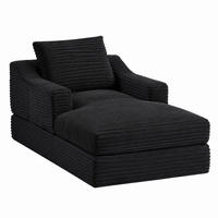 LOUNGESESSEL aus Cord mit Doppelschicht-Design Schwarz - Schwarz, Textil (162/68/100cm) - Meubliv