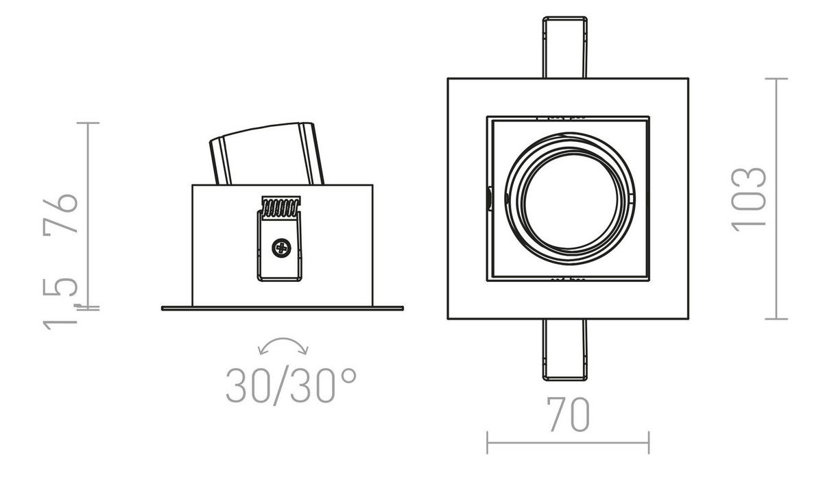 EINBAULEUCHTE BONDY I Weiß 7 W - Weiß, Metall (103/103/10cm) - Rendl