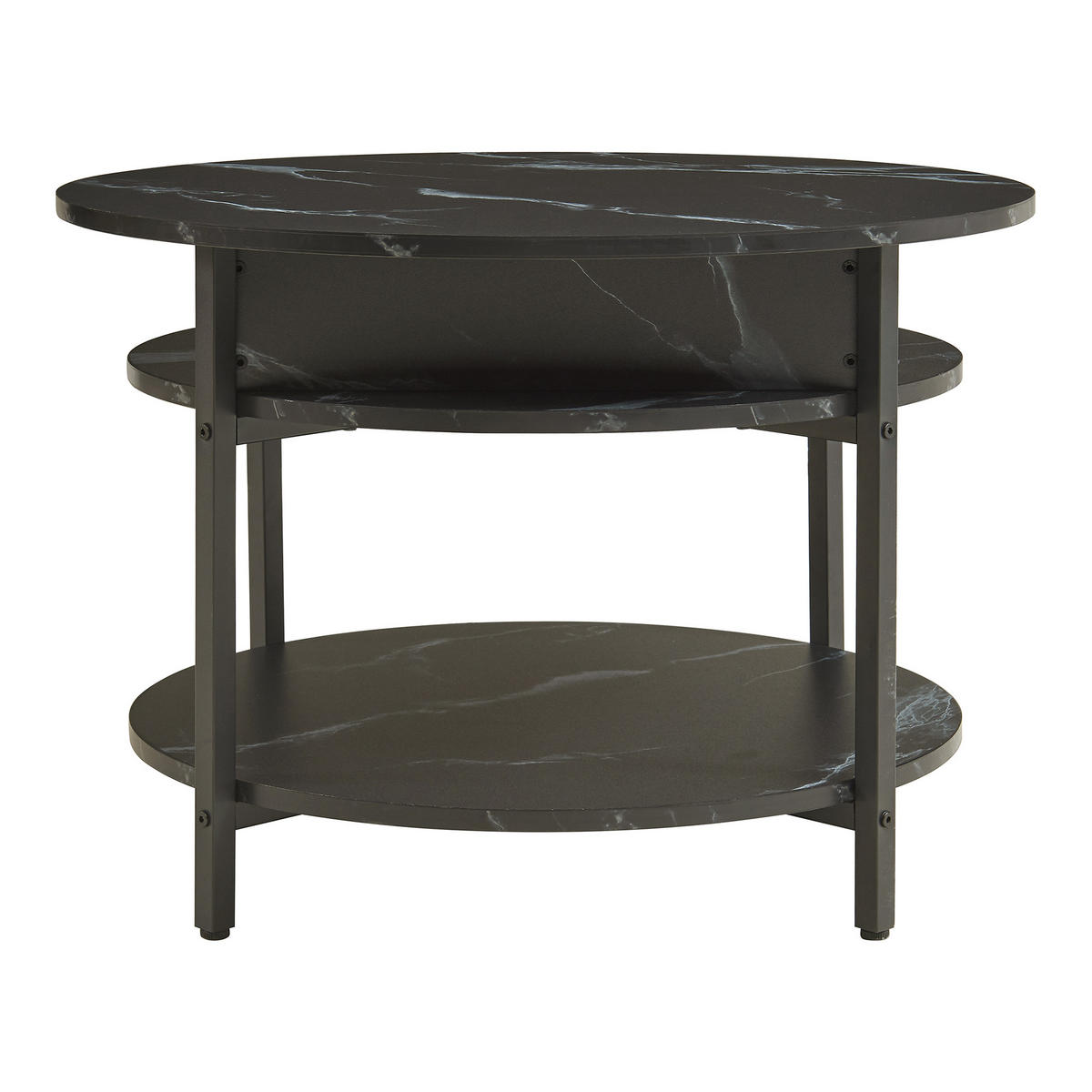 COUCHTISCH Kandas 70/49 cm - Schwarz, Holzwerkstoff/Metall (70/70/49cm) - [en.casa]