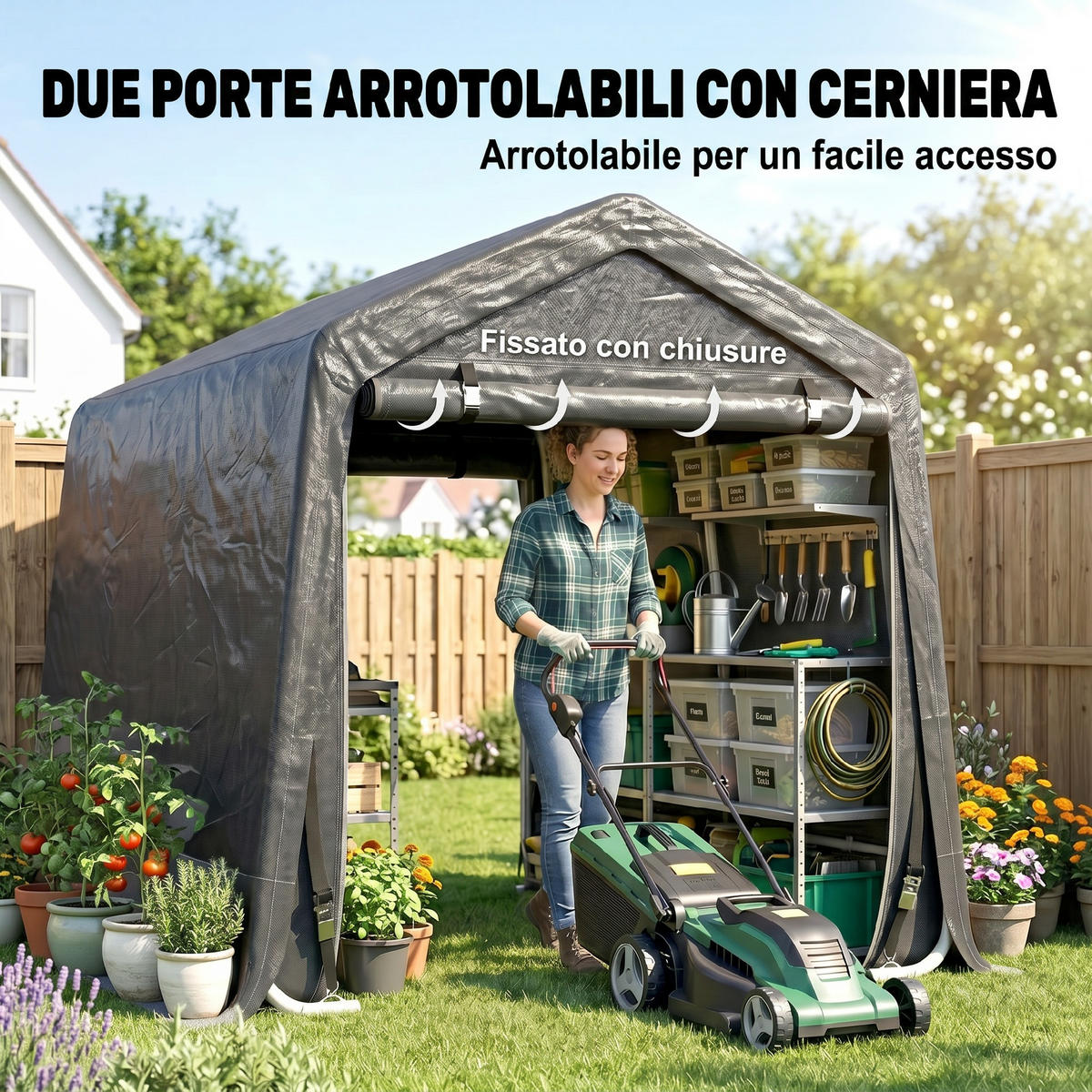 CARPORT Dunkelgrau 1 Stück - Dunkelgrau, Kunststoff/Metall (240/240/280cm) - GiPP