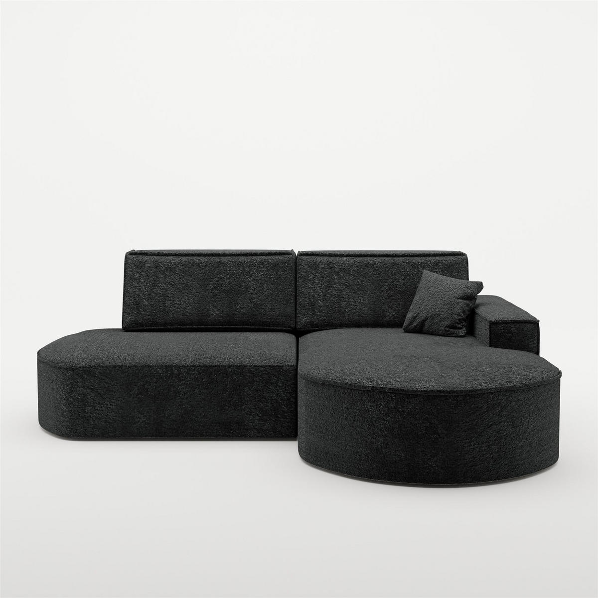 ECKSOFA Venedig Mit Schlaffunktion - Schwarz, Holzwerkstoff/Textil (278/179cm) - Fun Möbel