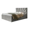 BOXBETT DENVER mit 2 Bettkästen, 140x200, Farbe: Grau, Velourstoff, Doppelbett mit Bonell-Matratze - Grau, Holz/Kunststoff (140/200cm) - Alpi-Möbel