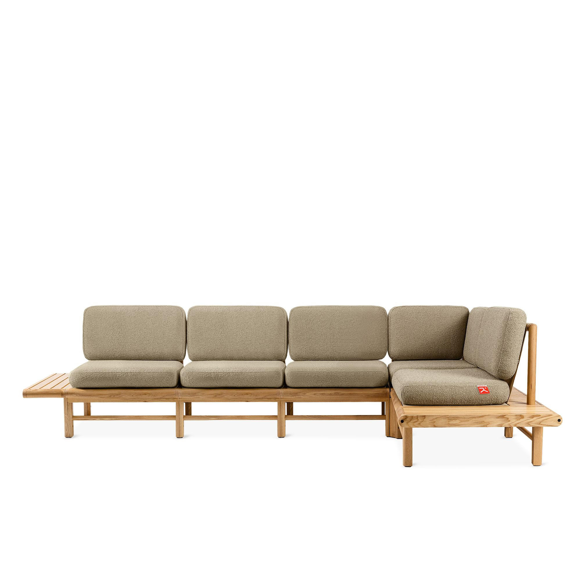 LOUNGESOFA ATREDA rechts - Beige, Holz/Textil (315/80/175cm) - KONSIMO®