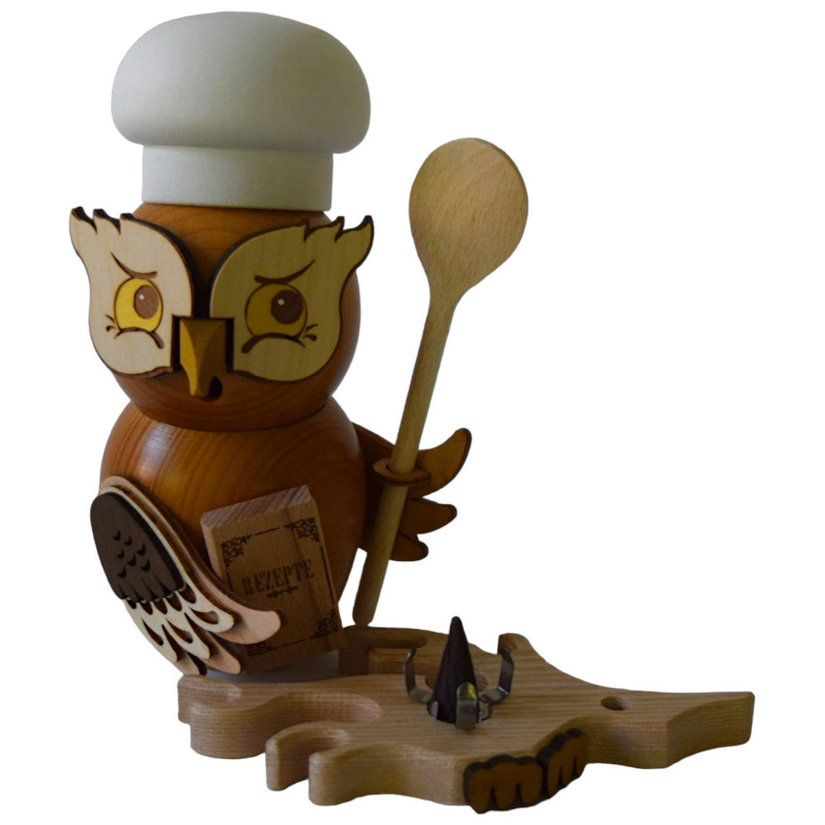 RAUCHFIGUR Eule Koch 15 cm - Multicolor, Holz (10/15/10cm)