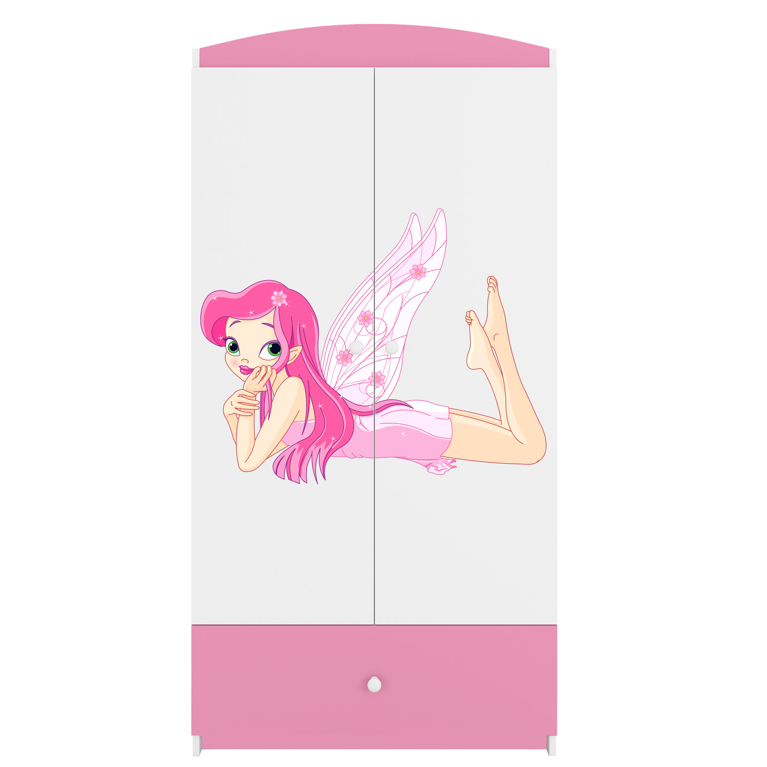 KINDERKLEIDERSCHRANK Elfe II - Hellrosa, Holzwerkstoff (90/175/52cm) - RAUMHIRSCH FURNITURE
