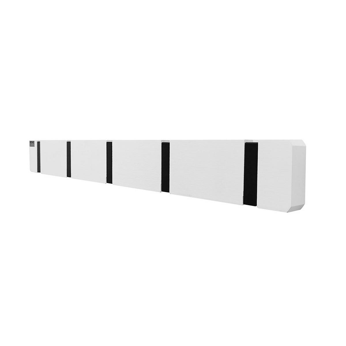 GARDEROBENLEISTE HOOK - Farbe: Weiß, Menge: 5 x Haken - Weiß, Holz (50/5.5/2cm) - Home Deluxe