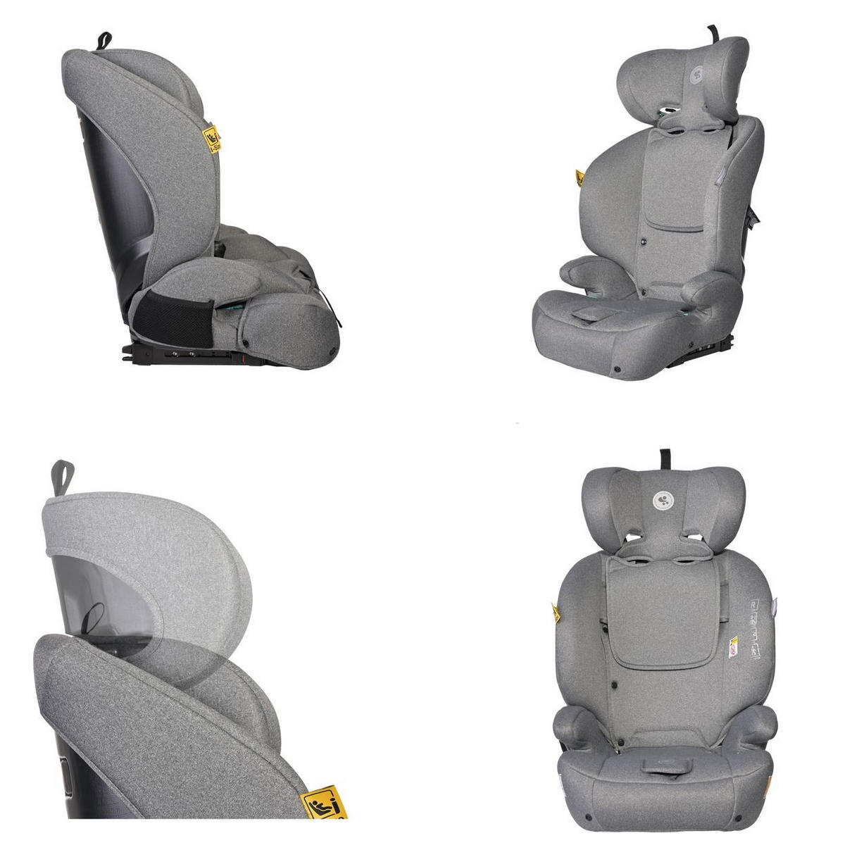 KINDERSITZ i-Size Benevento schwarz (76-150 cm) Isofix, Kopfstütze verstellbar - Schwarz, Kunststoff (46/57/58cm) - Lorelli