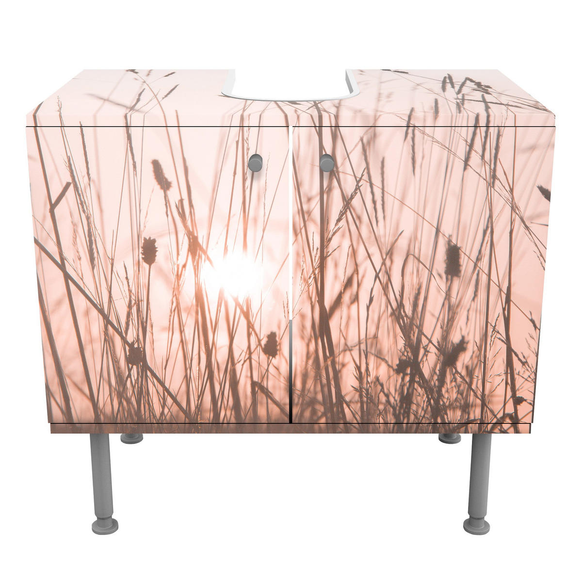 WASCHBECKENUNTERSCHRANK Ein traumhafter Sommerabend 60/55/35 cm - Beige, Holzwerkstoff (60/55cm) - Bilderwelten